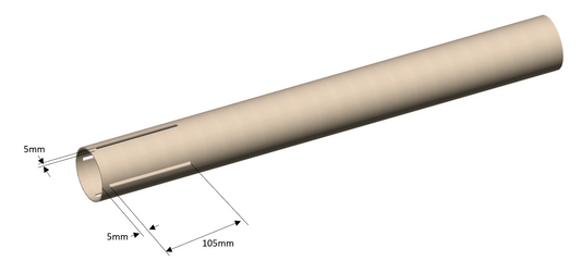 Slotted 65mm Phenolic Aiframe Tubing - Black Cat Rocketry