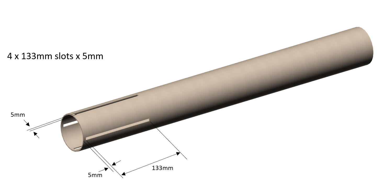 Slotted 65mm Phenolic Aiframe Tubing - Black Cat Rocketry