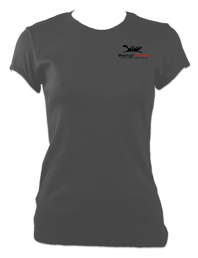 Black Cat Womens T-Shirt - Black Cat Rocketry
