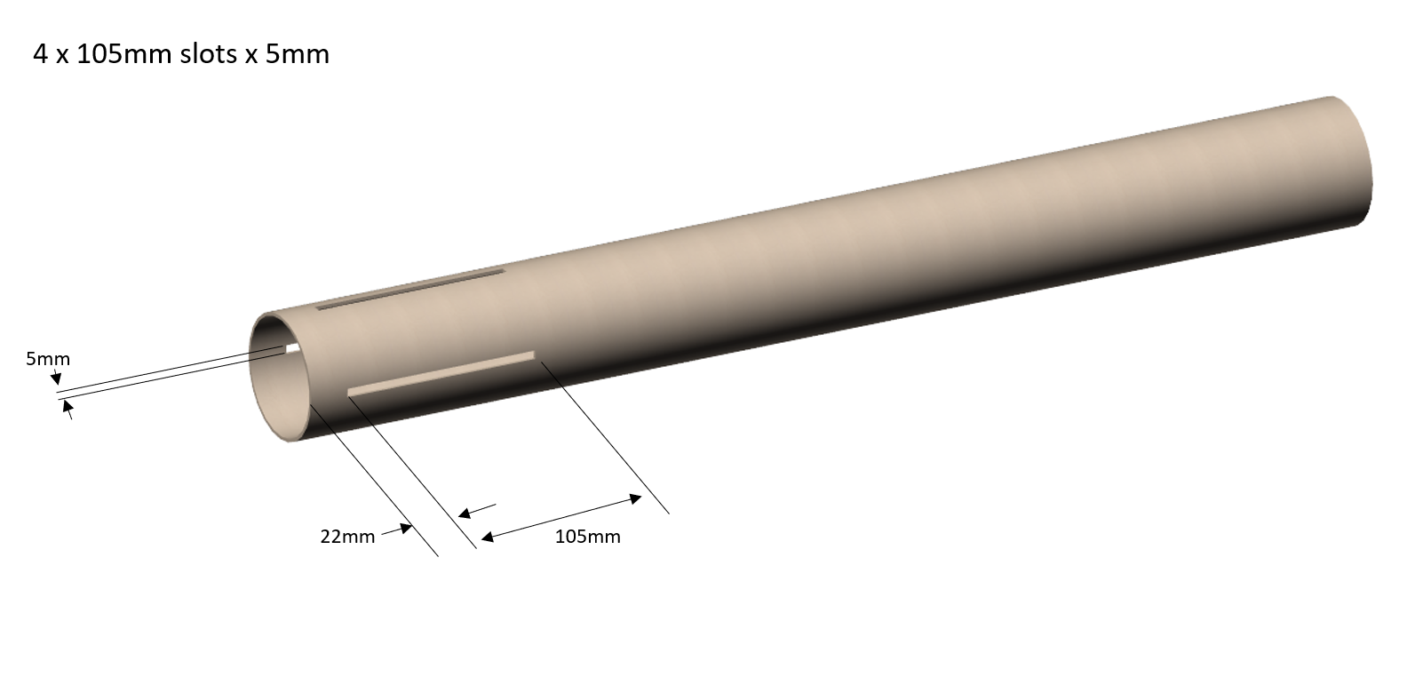 Slotted 65mm Phenolic Aiframe Tubing - Black Cat Rocketry