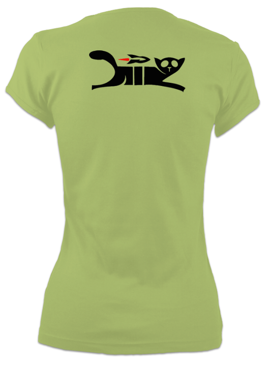 Black Cat Womens T-Shirt - Black Cat Rocketry